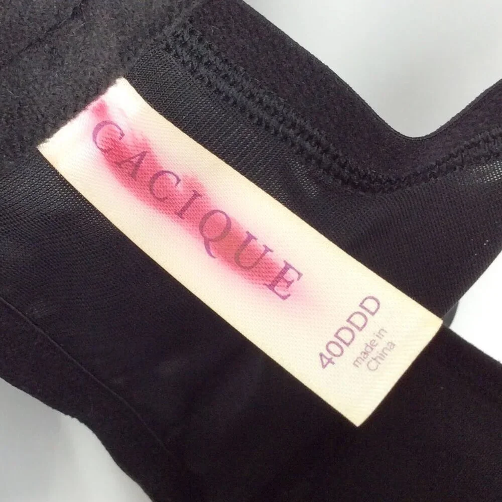 Lane‎ Bryant Cacique Smooth T-Shirt Bra 40DDD Black Comfort Straps Lightly Lined